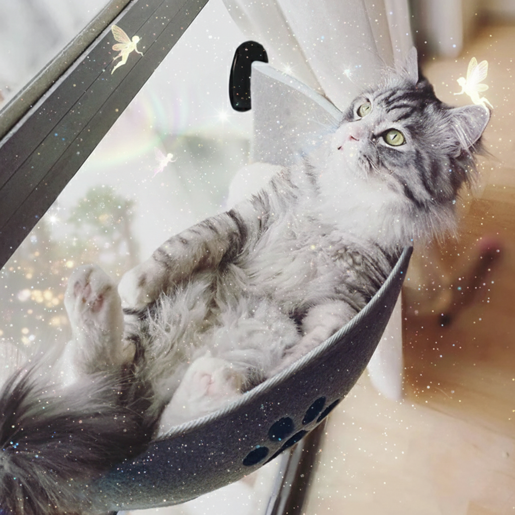 ✨ Zero-G Rune-Lock Cat Perch | The Fluffy Viewing Disc | 40lb Safety Lock