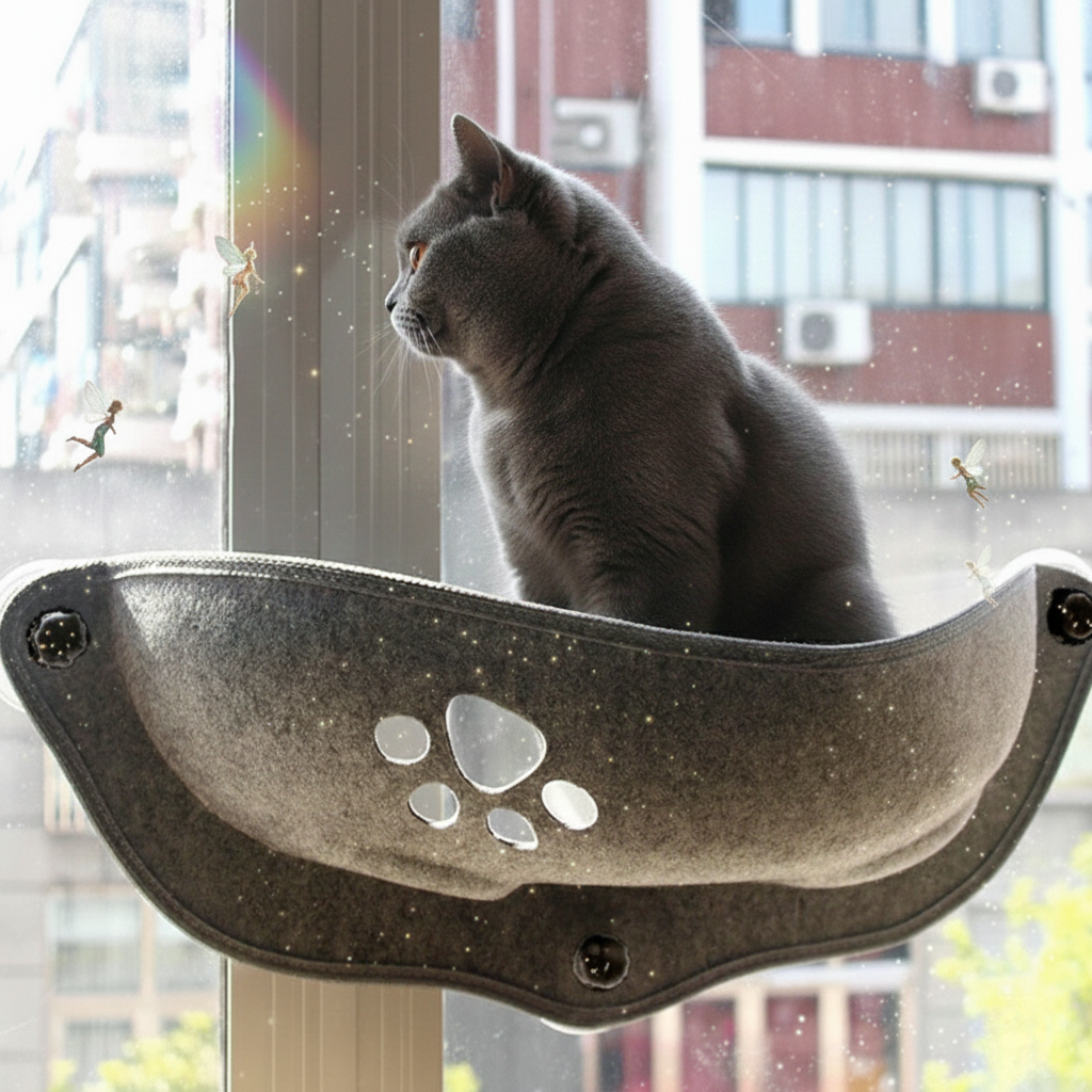 ✨ Zero-G Rune-Lock Cat Perch | The Fluffy Viewing Disc | 40lb Safety Lock