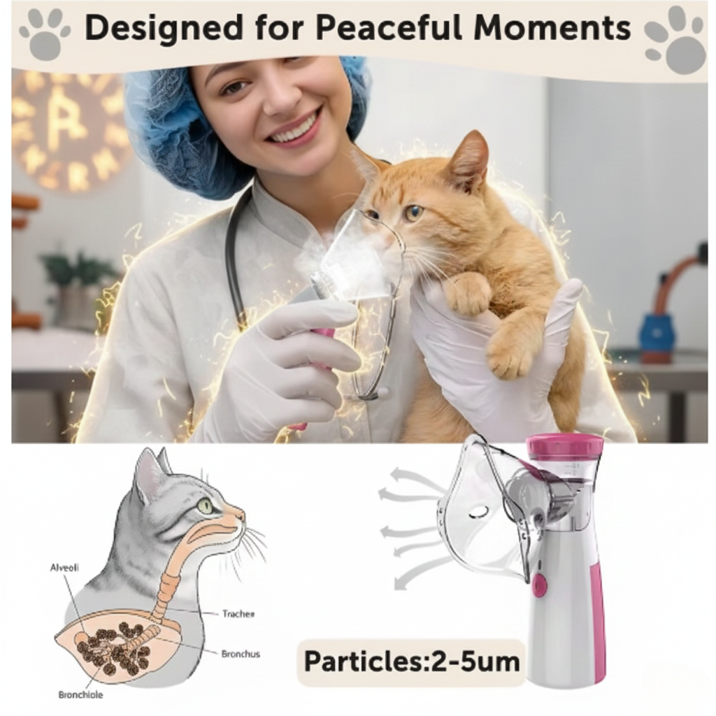Quiet Portable Pet Therapy Nebulizer for Cats & Dogs