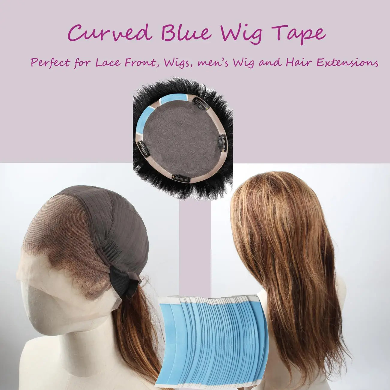 Ultra-Strong Waterproof Wig Tape Strips (36pcs C-Shape)