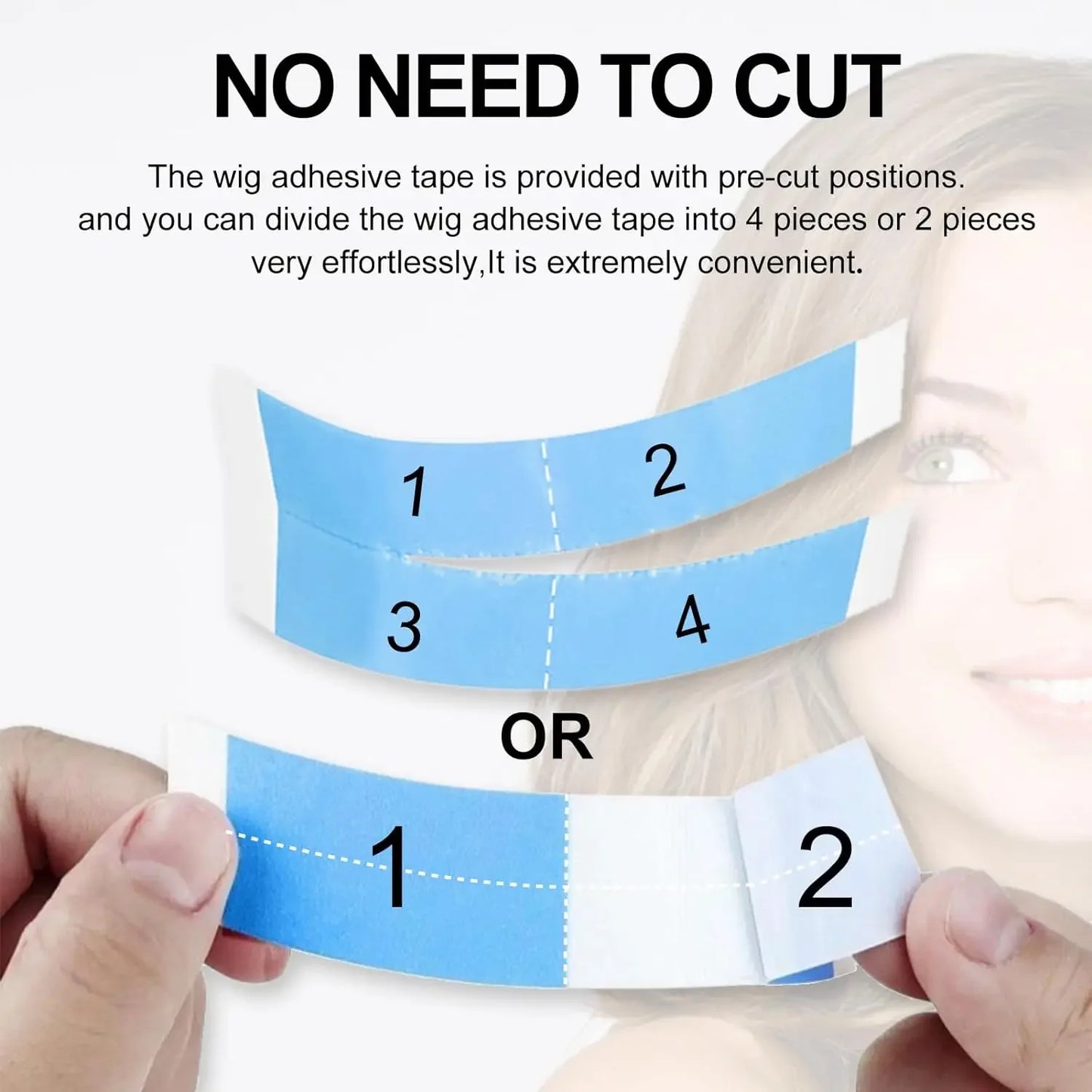 Ultra-Strong Waterproof Wig Tape Strips (36pcs C-Shape)