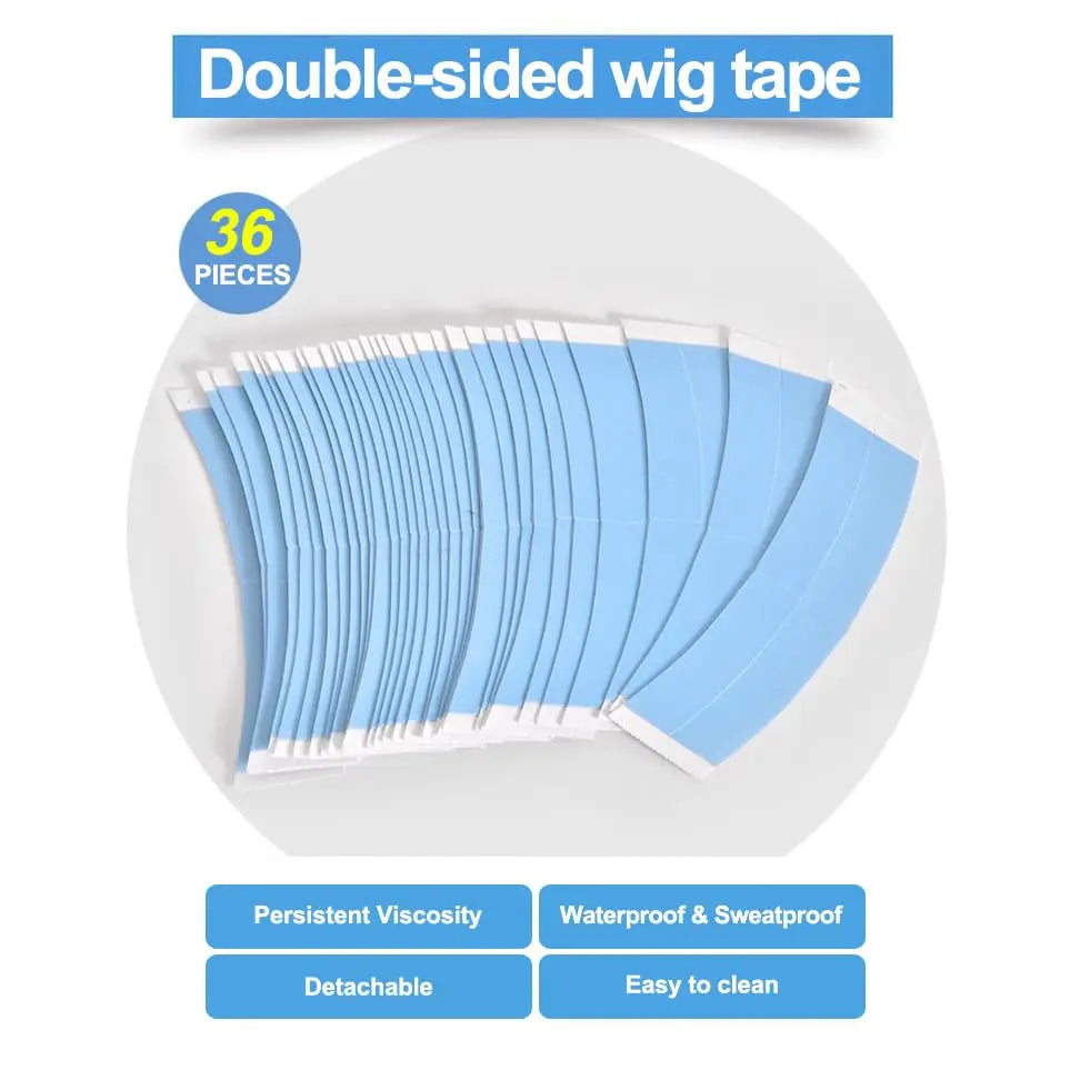 Ultra-Strong Waterproof Wig Tape Strips (36pcs C-Shape)